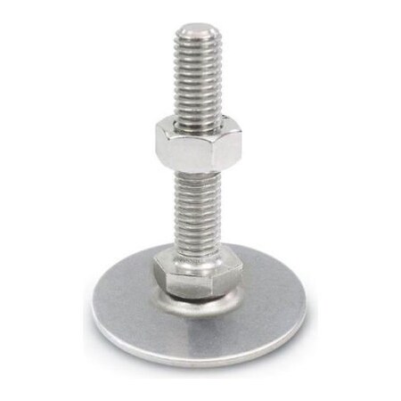 J.W. Winco Leveling Foot - Threaded - 2700 Lbs. Capacity - 1.57" Base Dia. - J.W. Winco 41-40-1/2X13-125-D0-S